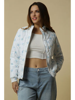 Allen Solly - Women White Floral Print Casual Jacket