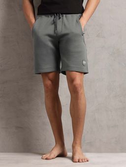 U.S. POLO ASSN. - Grey Cotton Mid Waist Lounge Shorts
