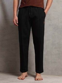 U.S. POLO ASSN. - Black Cotton Mid Waist Lounge Trackpant