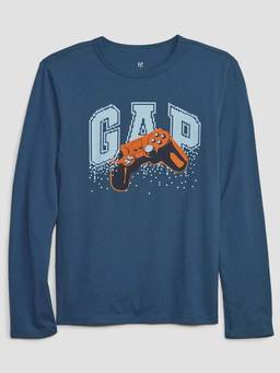 GAP - Blue Printed Relaxed Fit T-Shirt