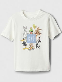 GAP - White Printed Regular Fit T-Shirt