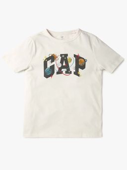 GAP - Off White Printed Regular Fit T-Shirt