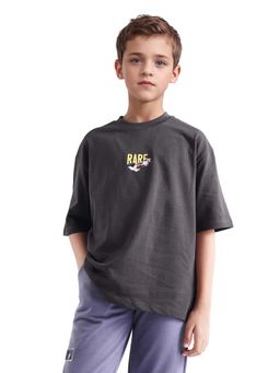 RARE ONES - Brown Printed Oversized Fit T-Shirt