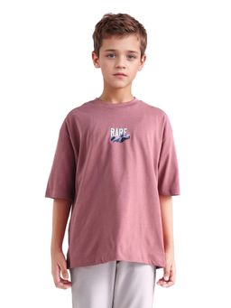 RARE ONES - Pink Printed Oversized Fit T-Shirt