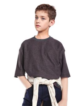 RARE ONES - Maroon Stripes Oversized Fit T-Shirt