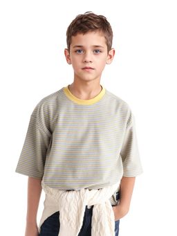 RARE ONES - Grey Stripes Oversized Fit T-Shirt