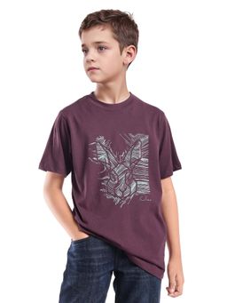 RARE ONES - Maroon Printed Regular Fit T-Shirt