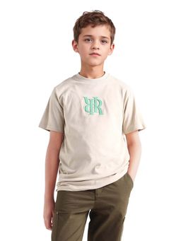 RARE ONES - Beige Printed Regular Fit T-Shirt