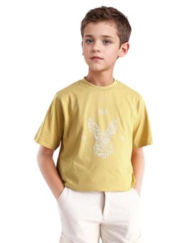 RARE ONES - Yellow Printed Regular Fit T-Shirt