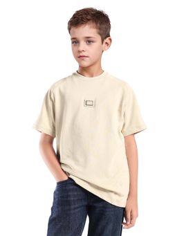 RARE ONES - Beige Solid Oversized Fit T-Shirt