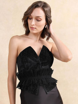 RAREISM - Desty Black Fitted Crop Top