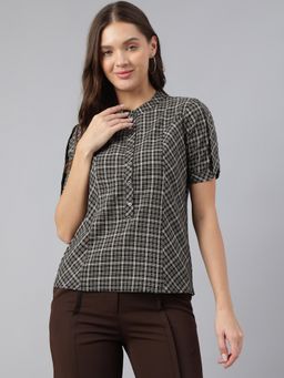 Latin Quarters - Women Black Checkered Top