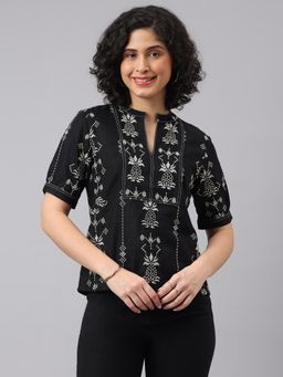Latin Quarters - Women Black Embroidery Top
