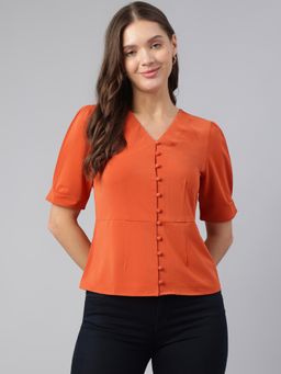 Latin Quarters - Women Orange Solid Top