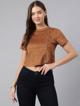 Latin Quarters - Women Brown Solid Top