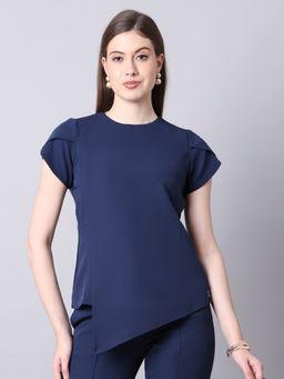 Exude - Navy Blue Elysian Essence Asymmetrical Top