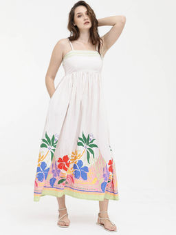 RAREISM - Holley Primary White Floral Maxi Dress