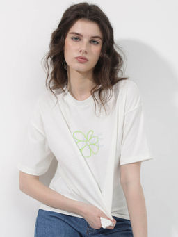 RAREISM - Karen Primary White Printed T-Shirt