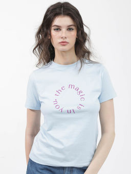 RAREISM - Karlie Light Blue Solid T-Shirt