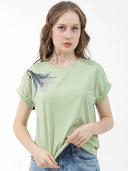 RAREISM - Mattadu Pastel Green Solid T-Shirt