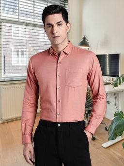 KUONS AVENUE - Orange Men Cotton Formal Shirt