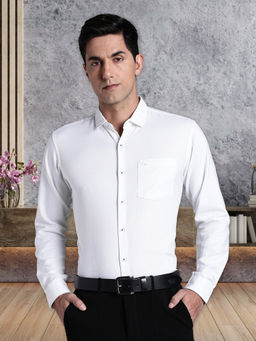 KUONS AVENUE - White Men Cotton Formal Shirt