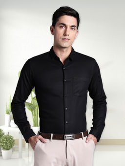 KUONS AVENUE - Black Men Cotton Formal Shirt