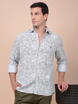 CRIMSOUNE CLUB - Men Green Floral Print Shirt