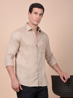 CRIMSOUNE CLUB - Men Beige Shirt