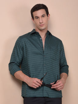 CRIMSOUNE CLUB - Men Green Printed Shirt