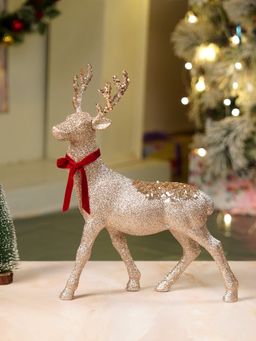 Little Surprise Box - 15 Inches Bronze Sequence Reindeer Christmas Decor