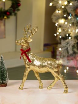 Little Surprise Box - 15 Inches Gold Shimmer Reindeer Christmas Decor