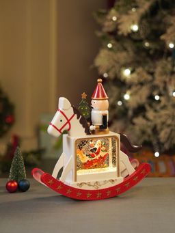 Little Surprise Box - Rocking Nutcracker With Tree With Musical Glitter Water Christmas Decor