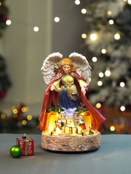 Little Surprise Box - Protective Angel Rotating Musical And Lit Nativity Set For Christmas Decor