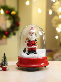 Little Surprise Box - Lucky Sack& Bell Santa Musical Snow Globe Dome Christmas Decor.