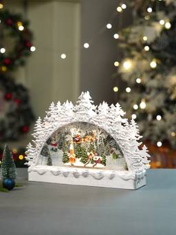 Little Surprise Box - Snow Mountain Village With Musical Glitter Water &Lights Christmas Home Decor