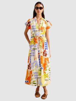 Forever New - Multi-Color Posie Printed Puff Sleeve Midi Dress (Set of 2)