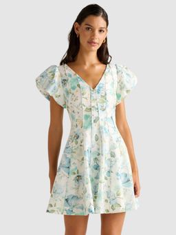 Forever New - Multi-Color Camden Puff Sleeve Floral Printed Mini Dress