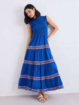 Styli - Women Blue Printed Maxi Dress