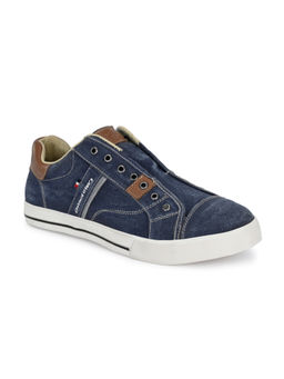CARLO ROMANO - Men Genuine Casual Low Top Slip On Canvas Shoes Navy Blue