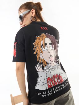 Bewakoof - Heavy Duty 1.0 Womens Black Numb The Pain Graphic Printed Oversized T-Shirt