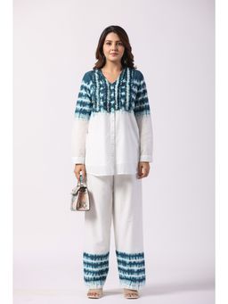 Zolo Label - White or Blue Tie And Dye Co-Ord (Set of 2)