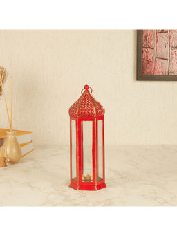 HomeTown - Metal Lantern in Red Colour