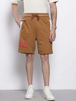 The Indian Garage Co - Men Oversized Fit Bugs Bunny Printed Mid-Rise Shorts