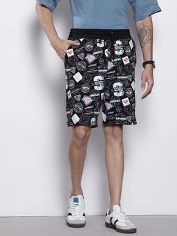 The Indian Garage Co - Men Oversized Fit Justice League Printed Mid-Rise Shorts