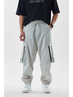 Snitch - Off White Solid Loose Casual Joggers