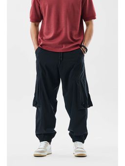 Snitch - Black Solid Loose Casual Joggers