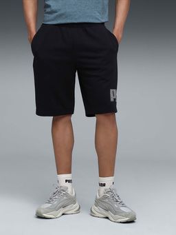 Puma - Black Essentials Logo Lab Men's Cotton Graphic Shorts