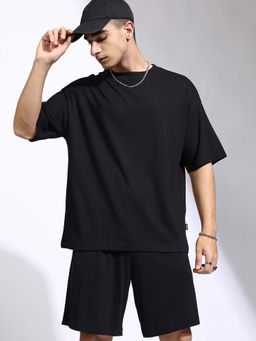 HIGHLANDER - Black Oversized T-Shirt with Shorts (Set of 2)