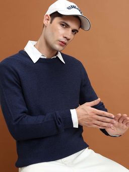 HIGHLANDER - Navy Blue Regular Fit Sweater